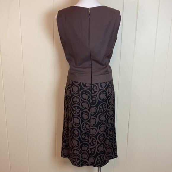 Vintage 50s 60s Handmade Pin Up Rockabilly Dress Medium Brown Floral Sheath - Picture 6 of 6